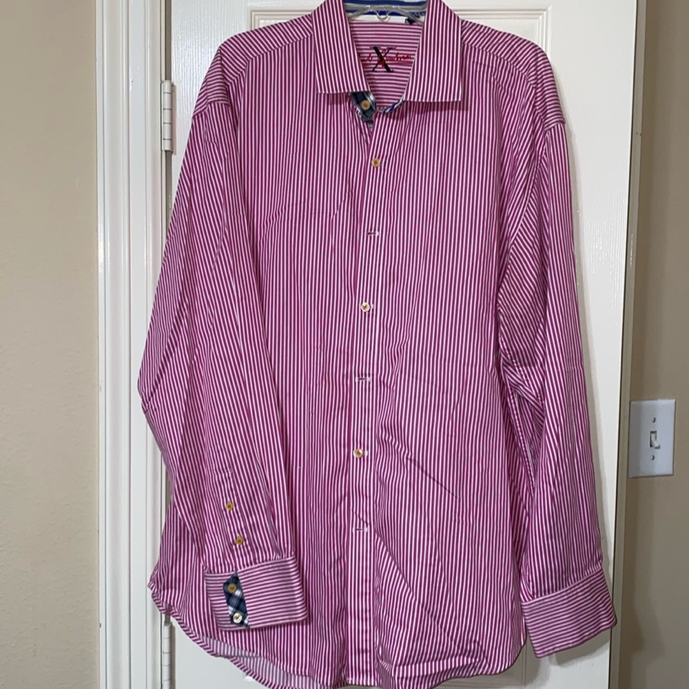 Robert Graham pink stripe shirt